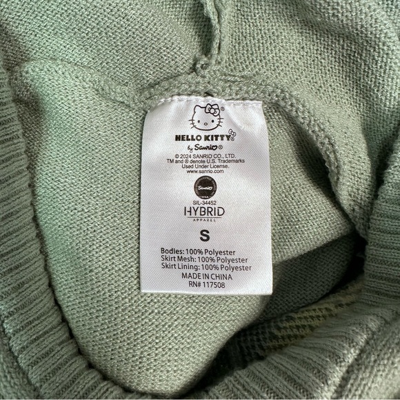 Hello Kitty Green Pink Long Sleeve Babydoll Dress - Picture 3 of 6